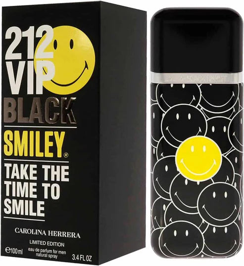 Perfume 212 Vip Black Smiley Para Hombre De Carolina Herrera 100ml Eau De Parfum