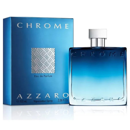 Perfume Chrome Eau De Parfum de Azzaro para hombre en frasco de 100ml con una fragancia fresca y sofisticada
