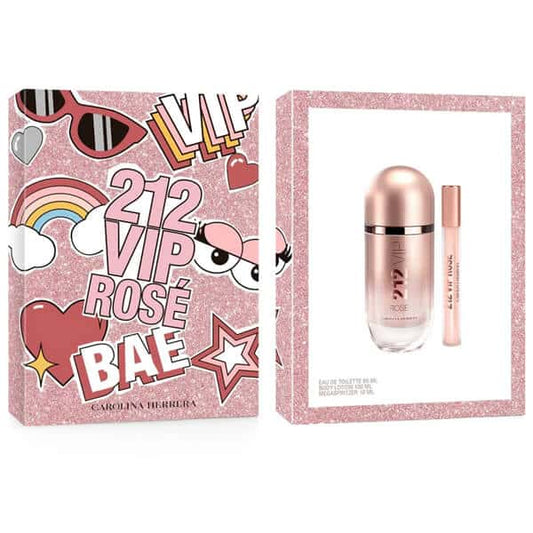 Estuche 212 Vip Rose De Carolina Herrera Set Mujer 80ml Eau De Parfum