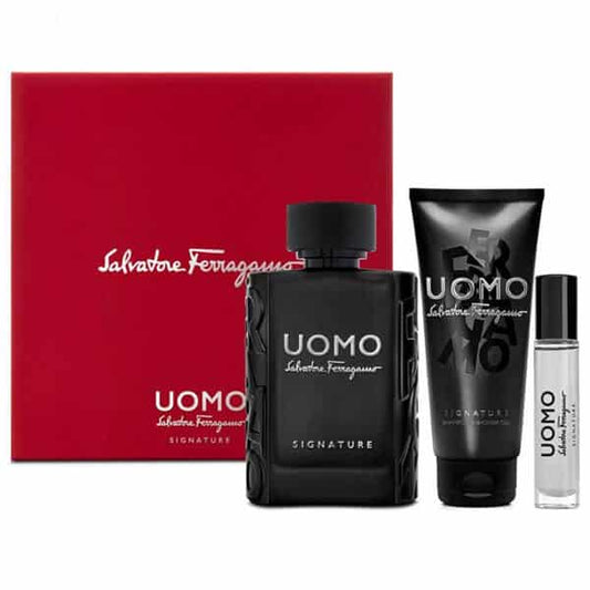 Estuche Uomo Signature De Salvatore Ferragamo Set De Hombre Eau De Parfum 100ml