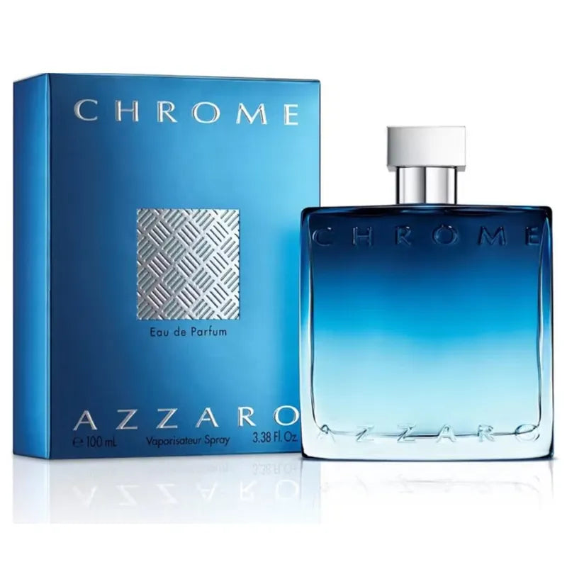 Azzaro Chrome Eau De Parfum 100ml para hombre con notas cítricas y amaderadas que reflejan elegancia y modernidad
