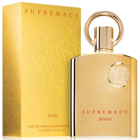 Afnan Supremacy Gold perfume unisex 100ml EDP con notas premium de azafrán oud y ámbar para ocasiones especiales