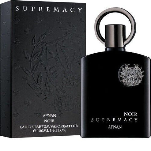 Afnan Supremacy Noir perfume masculino 100ml EDP con aroma sofisticado de pachulí vainilla y cuero para caballeros