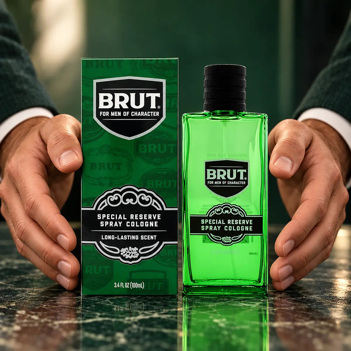 Presentación de Brut Special Reserve Cologne 100 ml para hombre