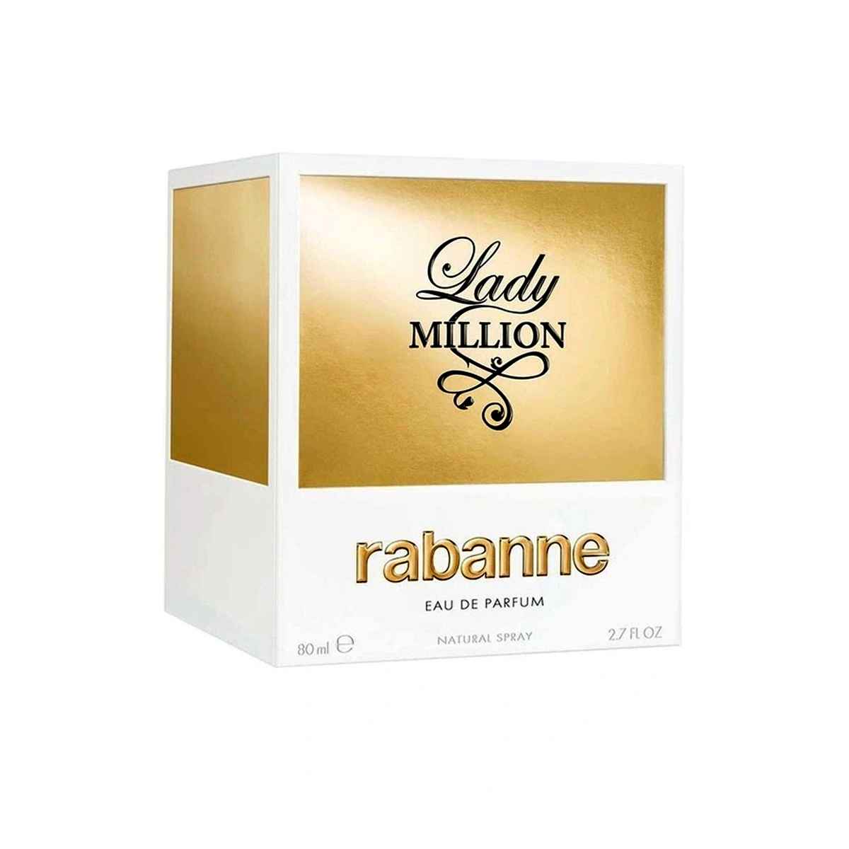 Caja de Paco Rabanne Lady Million EDP 80 ml para mujer, presentación original.