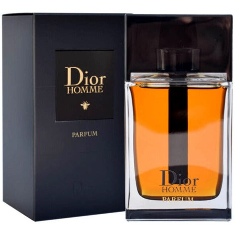 Botella negra de Dior Homme Parfum edición 2014 100ml con diseño clásico y detalles plateados