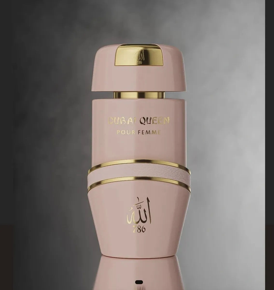 Perfume Dubai Queen Jo Milano 100ml Eau de Parfum fotografía artística con fondo dorado