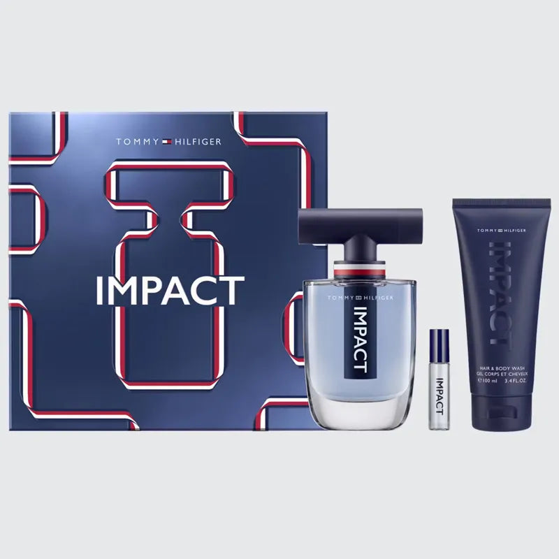 Estuche rojo vibrante de Tommy Hilfiger con perfume Impact EDT 100ml y accesorios
