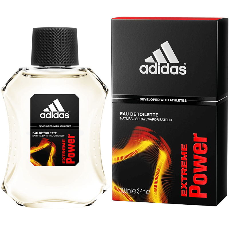 perfume extreme power adidas 100ml para hombre fragancia intensa y enérgica con notas cítricas especiadas y amaderadas ideal para hombres dinámicos y seguros de sí mismos frasco moderno y deportivo