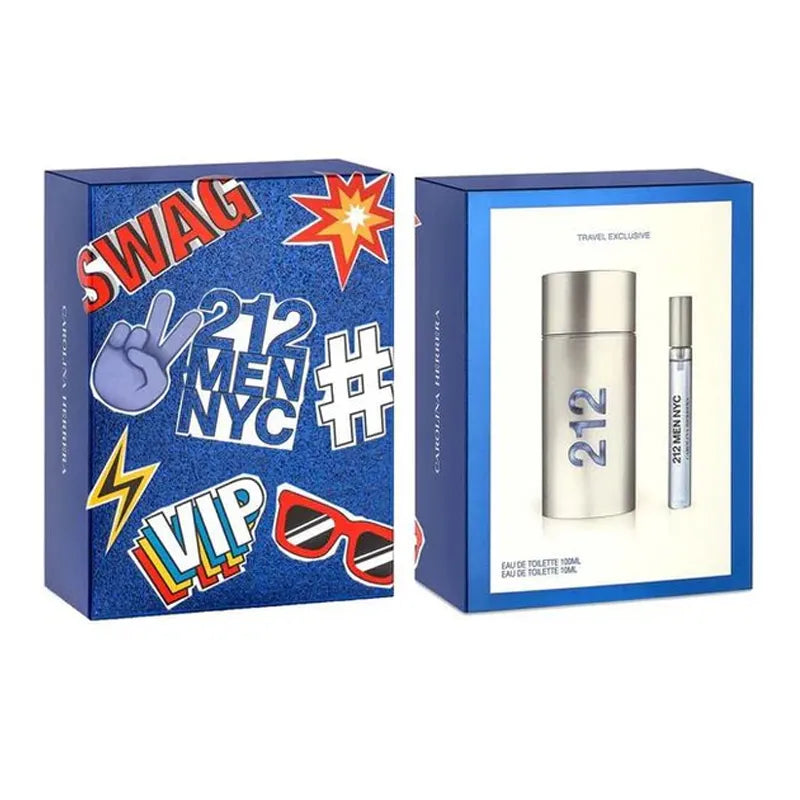 Fragancia masculina Carolina Herrera 212 Men NYC con notas de lavanda menta y sándalo
