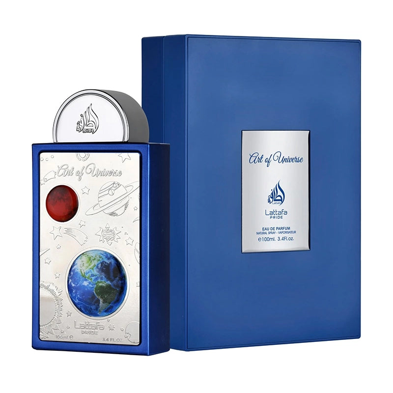 Fragancia Art Of Universe Lattafa 100 ml Eau de Parfum con esencia de vainilla ámbar y pachulí perfecta para quienes buscan un aroma elegante y duradero