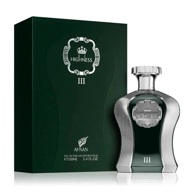 Fragancia Highness III Afnan hombre EDP 100 ml perfume de lujo con esencia de cardamomo vainilla y pachulí ideal para uso diario y ocasiones especiales con gran fijación