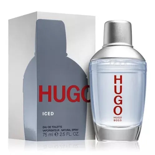 Fragancia Hugo Iced Hugo Boss hombre EDT 75 ml perfume refrescante con esencia de pomelo hojas verdes y almizcle blanco perfecto para el hombre activo y urbano que busca frescura duradera
