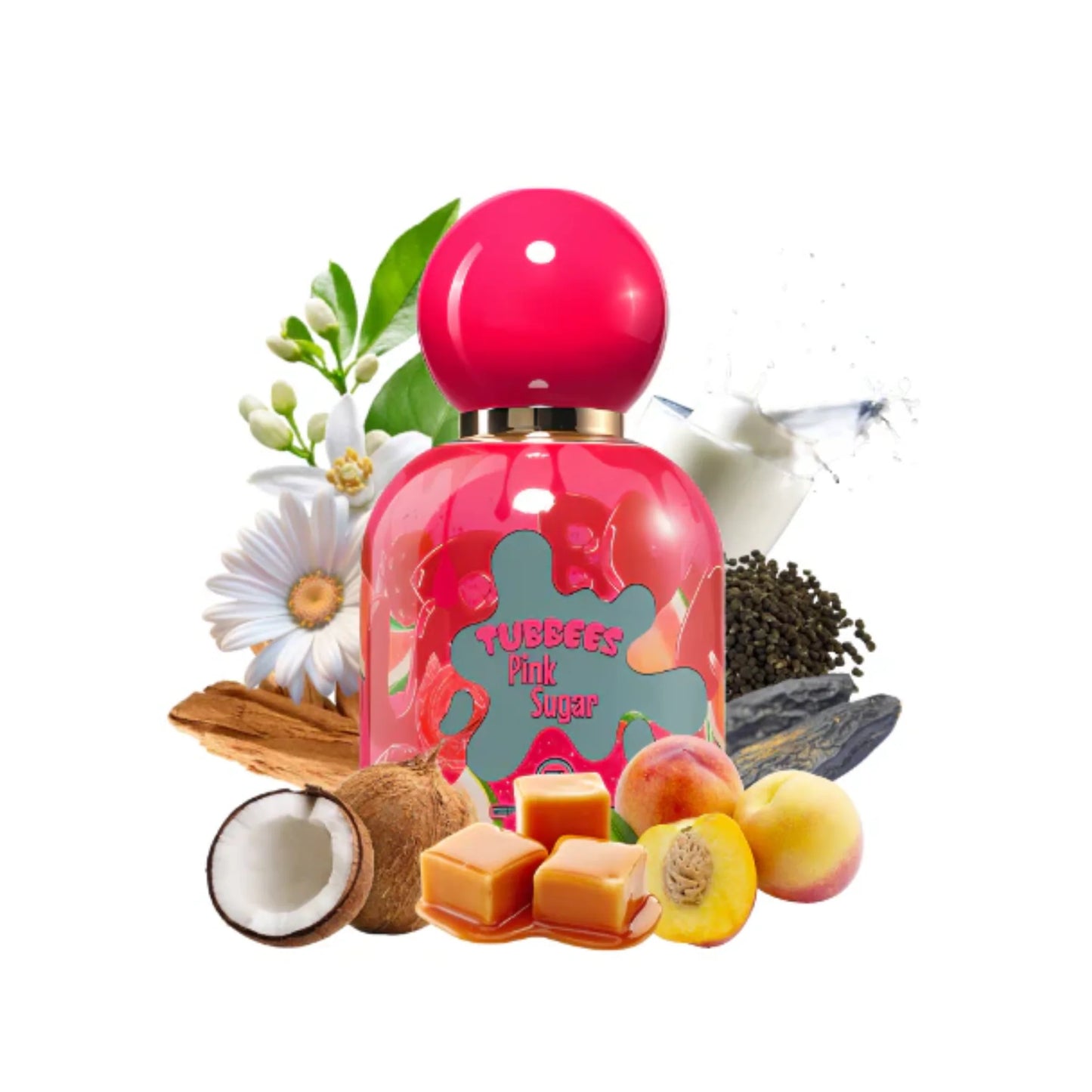 Fragancia femenina Tubbees Pink Sugar con notas de algodón de azúcar fresa y vainilla