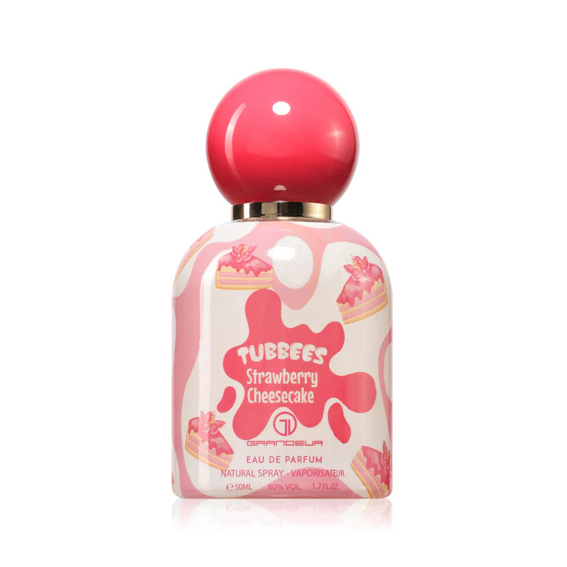 Fragancia femenina Tubbees Strawberry Cheesecake con notas de fresa queso crema y vainilla