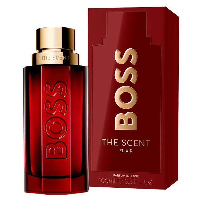 Fragancia masculina Hugo Boss The Scent Elixir con notas de jengibre vainilla y pachulí