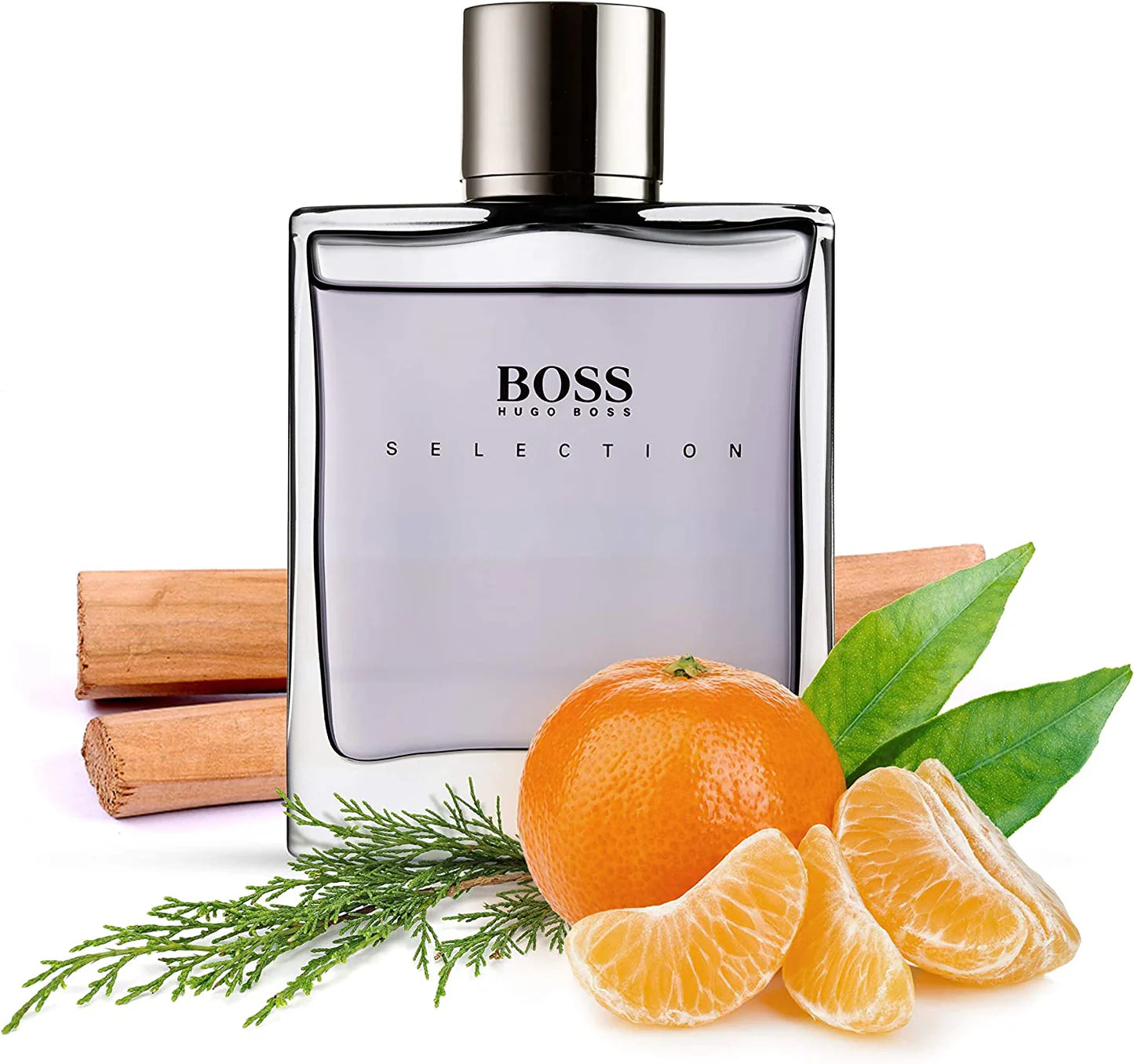 detalle del frasco perfume hugo boss selection 100 ml con reflejos plateados y líquido cristalino