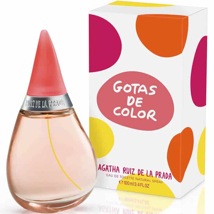 perfume gotas de color agatha ruiz de la prada para mujer eau de toilette 100ml con fragancia alegre y diseño colorido