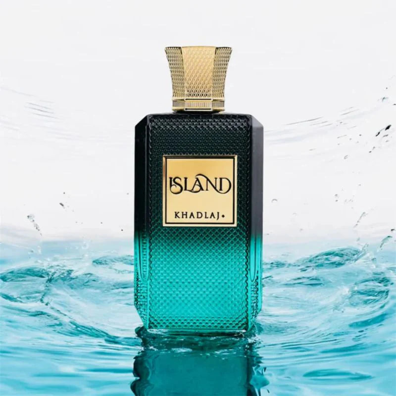 presentación de perfume khadlaj island extrait de parfum 100 ml unisex