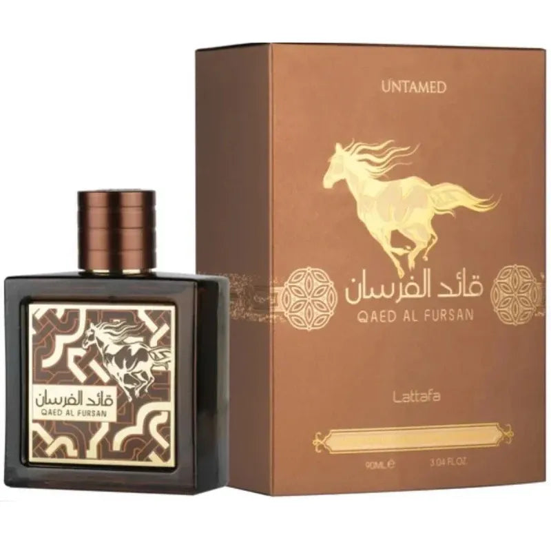 Lattafa Qaed Al Fursan Untamed perfume 90ml EDP con notas de canela tabaco y maderas oscuras