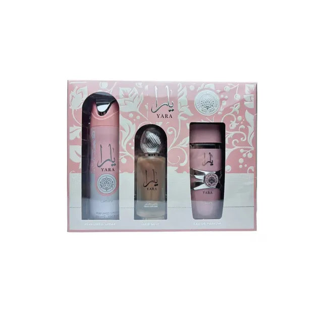 Lattafa Yara set perfume femenino 100ml EDP con notas de frutos rojos vainilla y flores tropicales