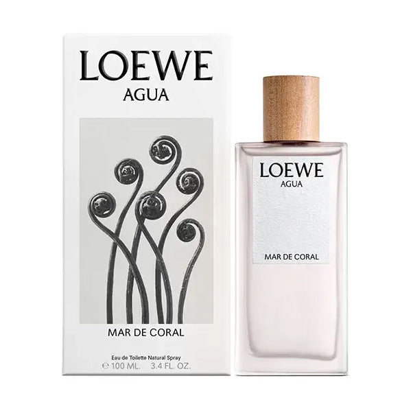 Loewe Agua Mar de Coral EDT 100 ml perfume unisex aroma revitalizante y veraniego combinación de cítricos flores blancas y notas marinas ideal para climas cálidos