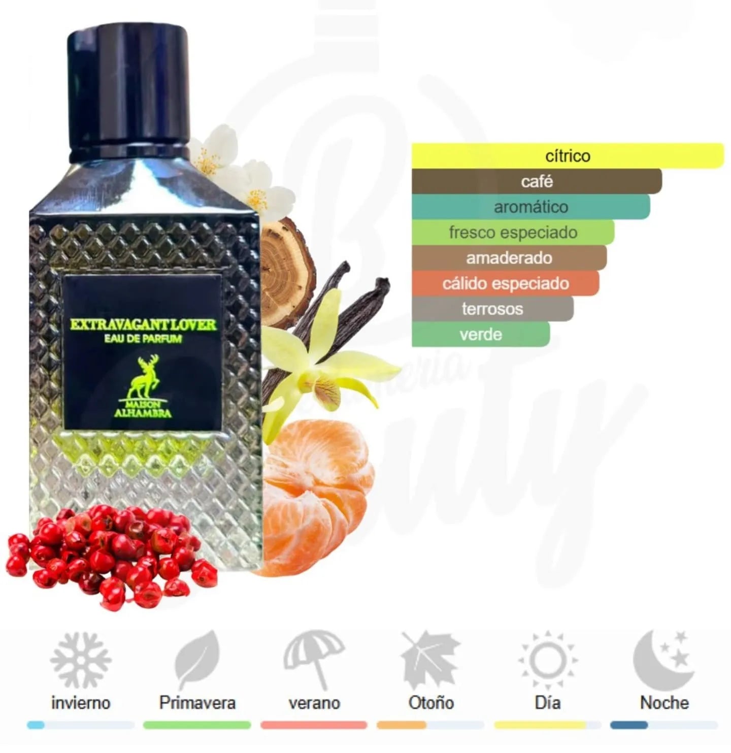 detalle cercano del frasco perfume maison alhambra extravagant lover 100 ml con reflejos y textura del vidrio