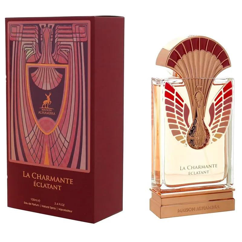 fragancia floral oriental la charmante con notas de rosa y vainilla