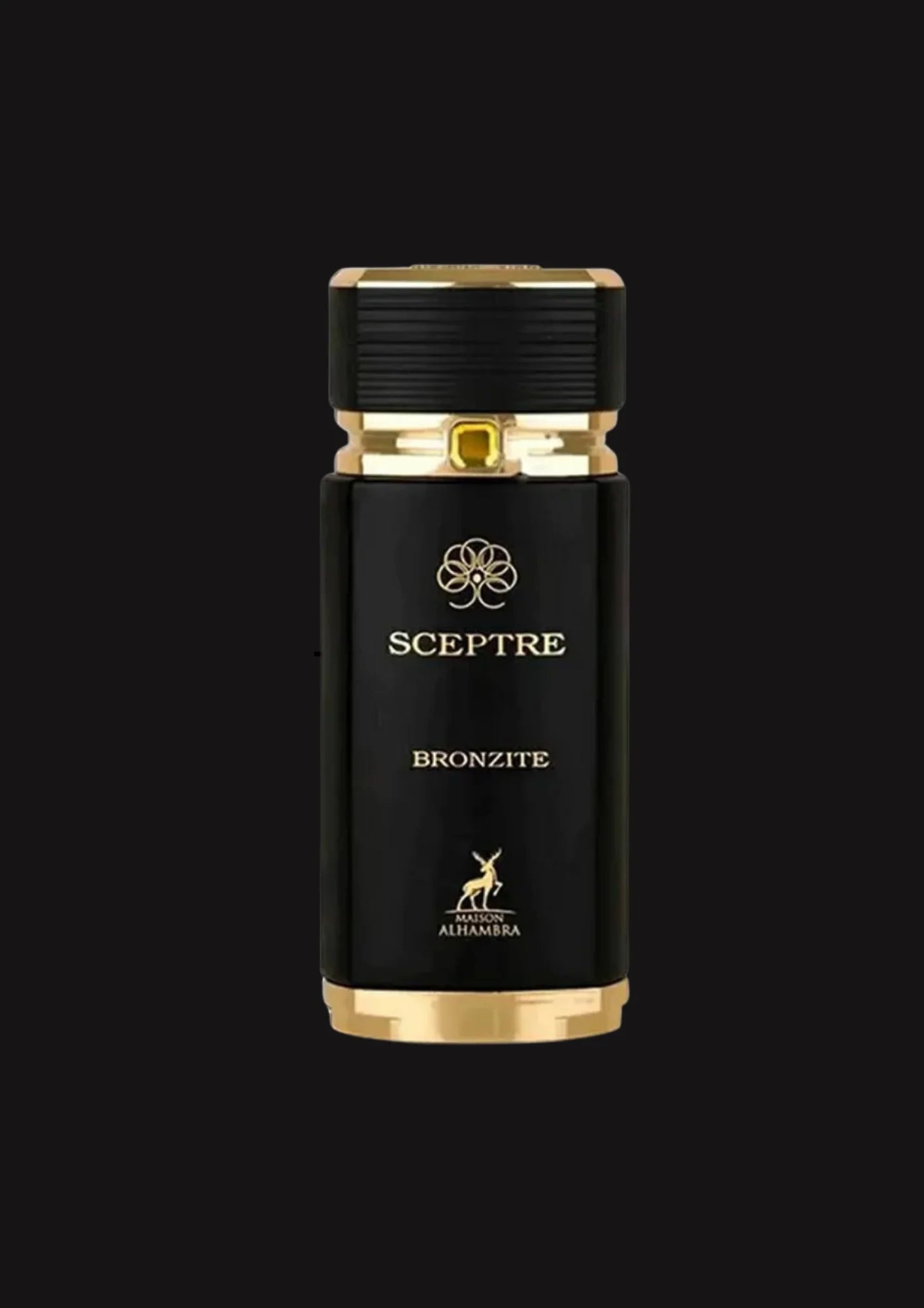 Perfume Maison Alhambra Sceptre Bronzite 100ml frasco elegante con textura de piedra bronzita