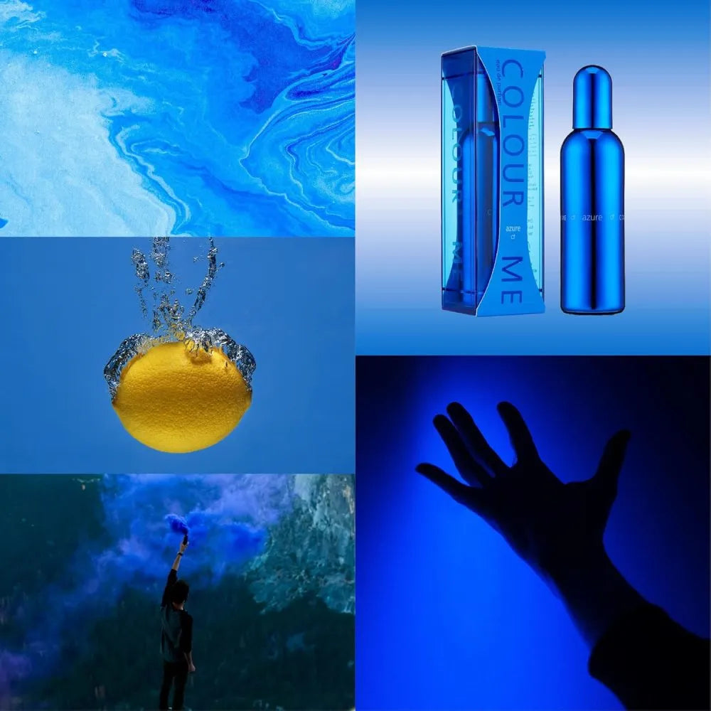 Frasco de perfume Milton Lloyd Colour Me Azure 100ml para hombre aroma marino citrico equilibrado