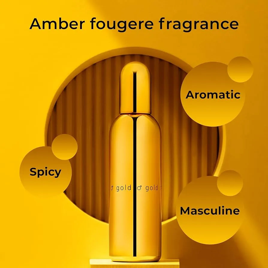Frasco de perfume Milton Lloyd Colour Me Gold 100ml aroma floral oriental intenso y duradero