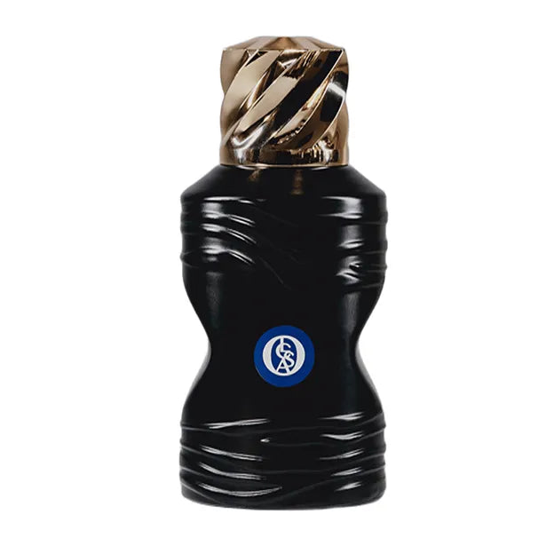 Botella azul glaciar del perfume Antartic Tsunami Oussa 80ml con diseño moderno y translúcido
