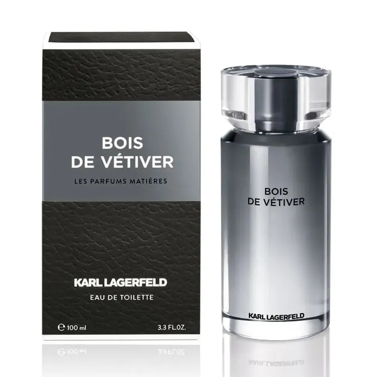 Perfume Bois De Vetiver Karl Lagerfeld para hombre en presentación de 100ml con una fragancia amaderada y sofisticada