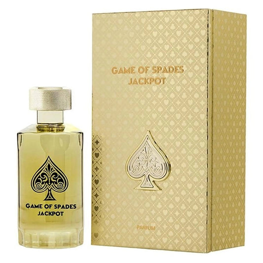 Perfume Game Of Spades Jackpot Jo Milano fragancia amaderada especiada con notas de cardamomo haba tonka y cuero presentación de 100 ml Parfum