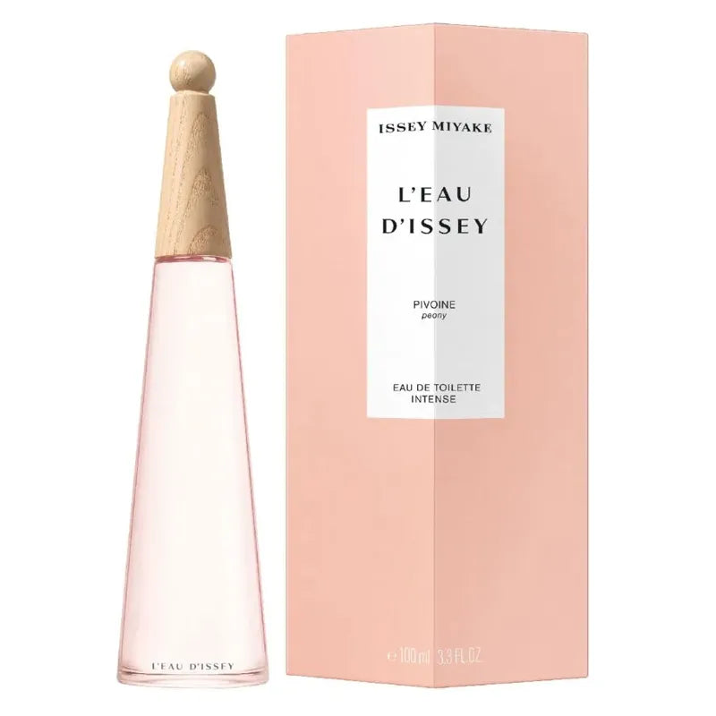 perfume issey miyake pivoine peony en presentación elegante