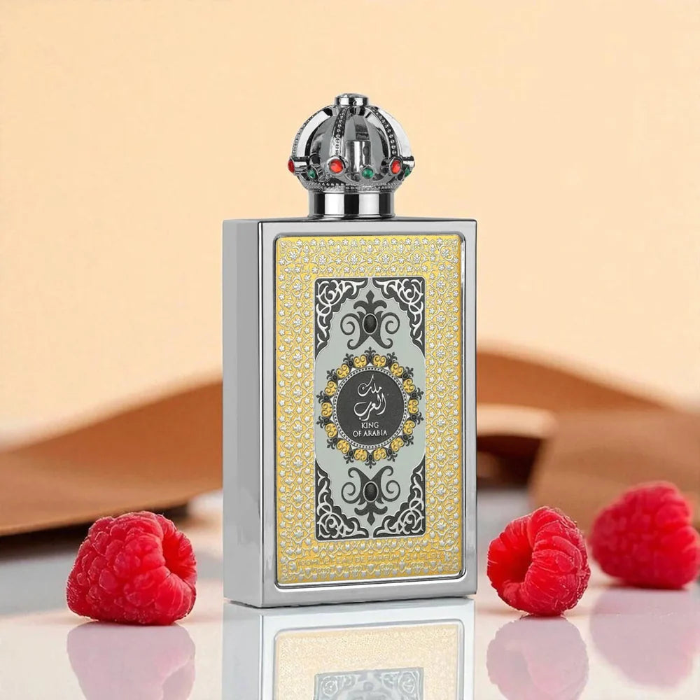 perfume arabe presentación de 100ml king of arabia de la marca lattafa envase elegante