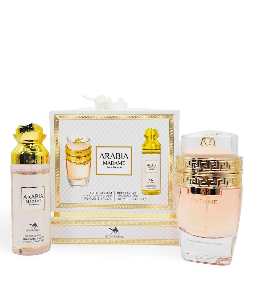 frascos de perfume le chameau madame arabia eau de parfum estuche set de perfumes para mujer con tapa metálica