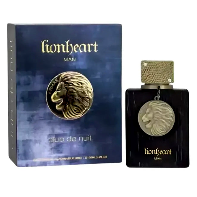 Perfume LionHeart Man Club de Nuit Armaf para hombre fragancia amaderada especiada con notas de bergamota pimienta negra y sándalo presentación de 100 ml Eau de Parfum