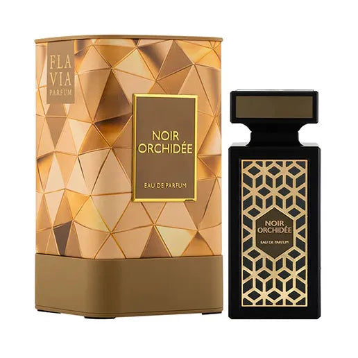 perfume noir orchidee de flavia eau de parfum 90ml fragancia femenina intensa con notas orientales florales y fondo ambarado elegante