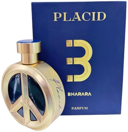 Perfume Placid de Bharara Parfum fragancia unisex acuática amaderada con notas de bergamota cardamomo y sándalo presentación de 100 ml Eau de Parfum