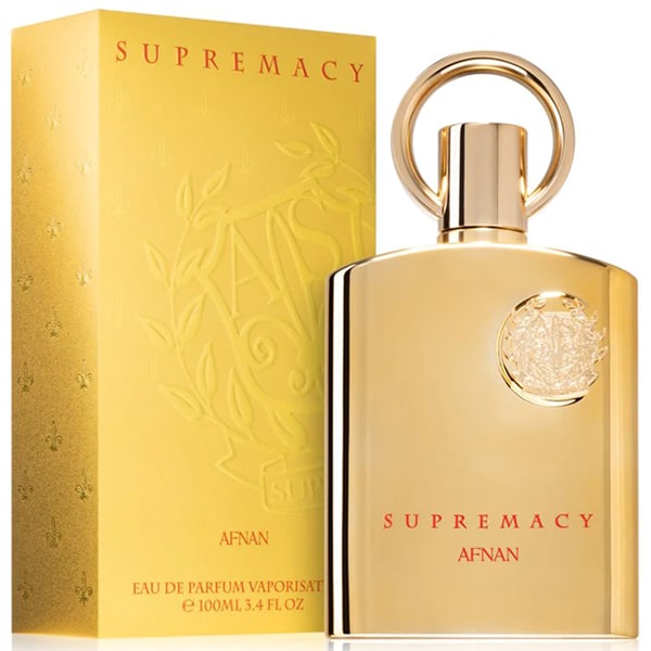 Perfume Supremacy Gold de Afnan Eau de Parfum unisex 100ml con lujosa fragancia oriental amaderada de larga duración