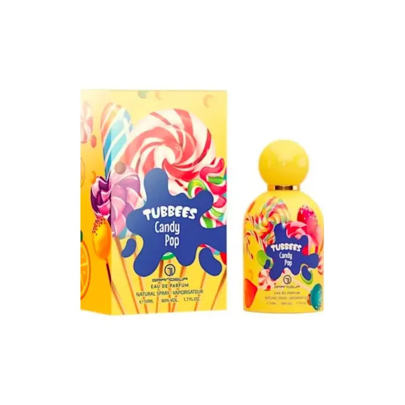 Botella multicolor perfume Tubbees Candy Pop Grandeur EDP 50ml con forma de oso