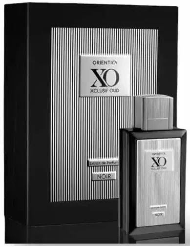 Perfume XO Xclusif Oud Noir Orientica fragancia oriental intensa con notas de oud negro azafrán y madera de agar presentación de 120 ml Extrait de Parfum