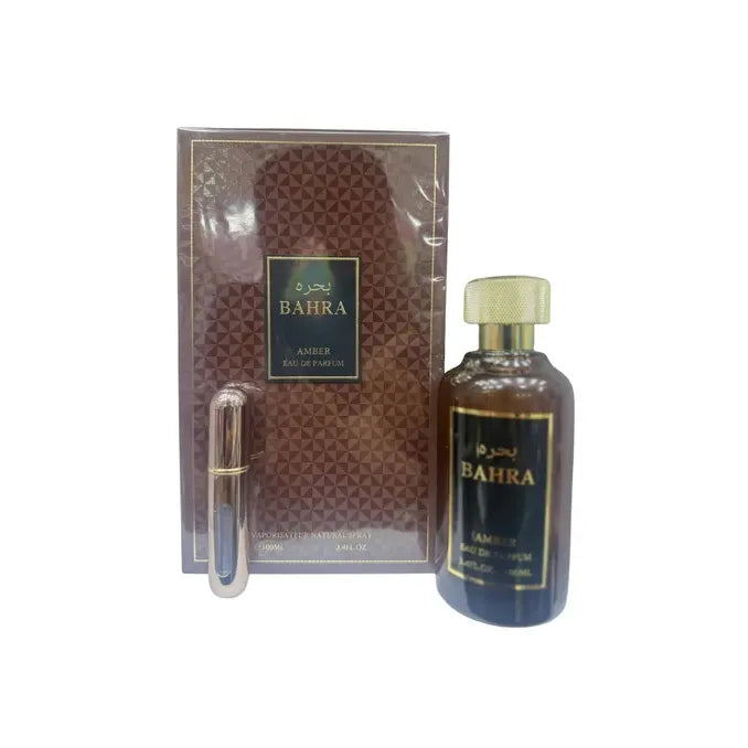 perfume bahra amber magnate eau de parfum para hombre frasco de 100ml con diseño moderno y tonos oscuros
