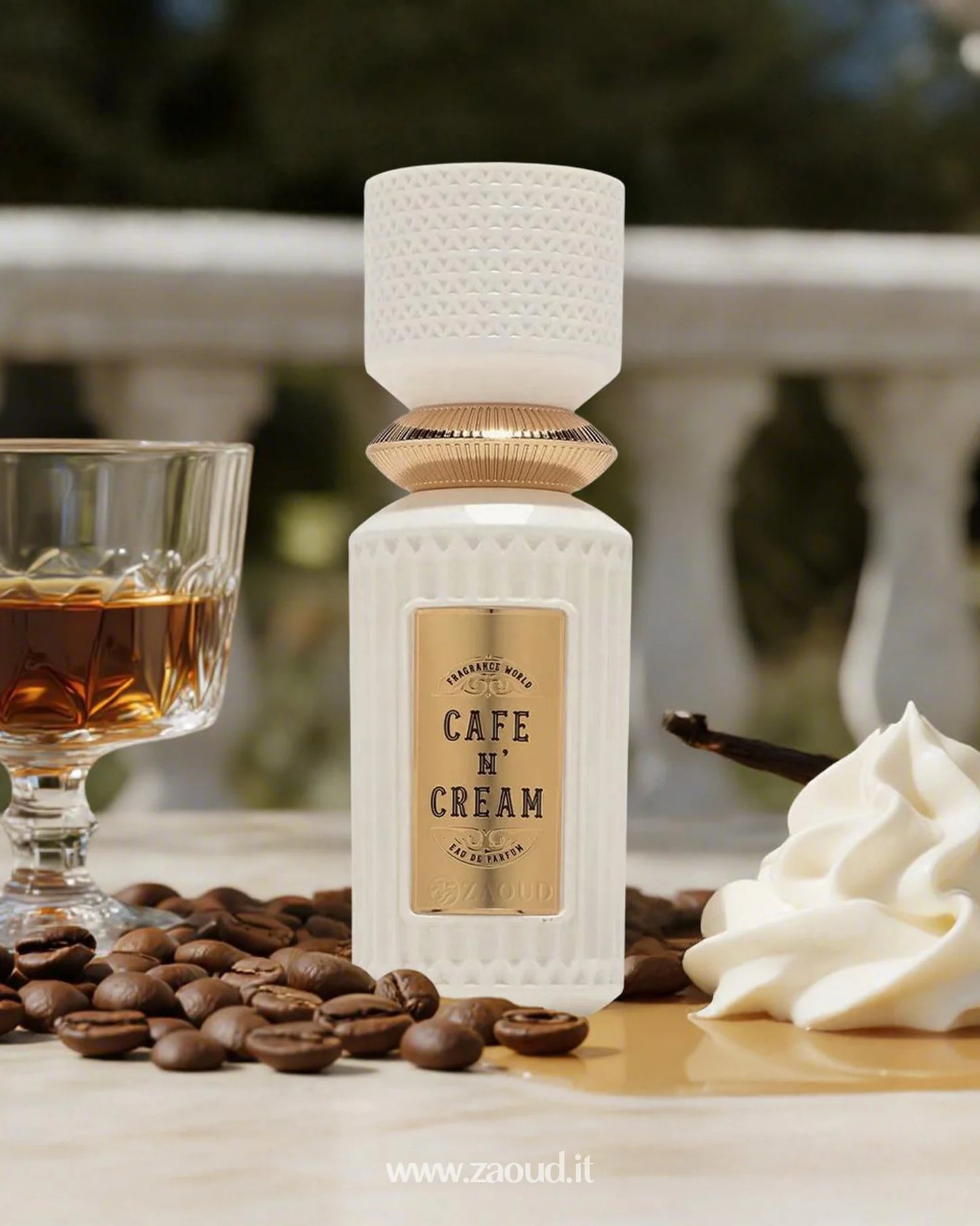 Perfume Cafe N Cream Fragrance World 100ml EDP con notas de bizcocho vainilla y azucar moreno diseñado para quienes disfrutan aromas dulces y cálidos