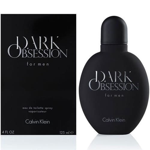 perfume dark obsession for men calvin klein fragancia masculina intensa en frasco negro de 125ml