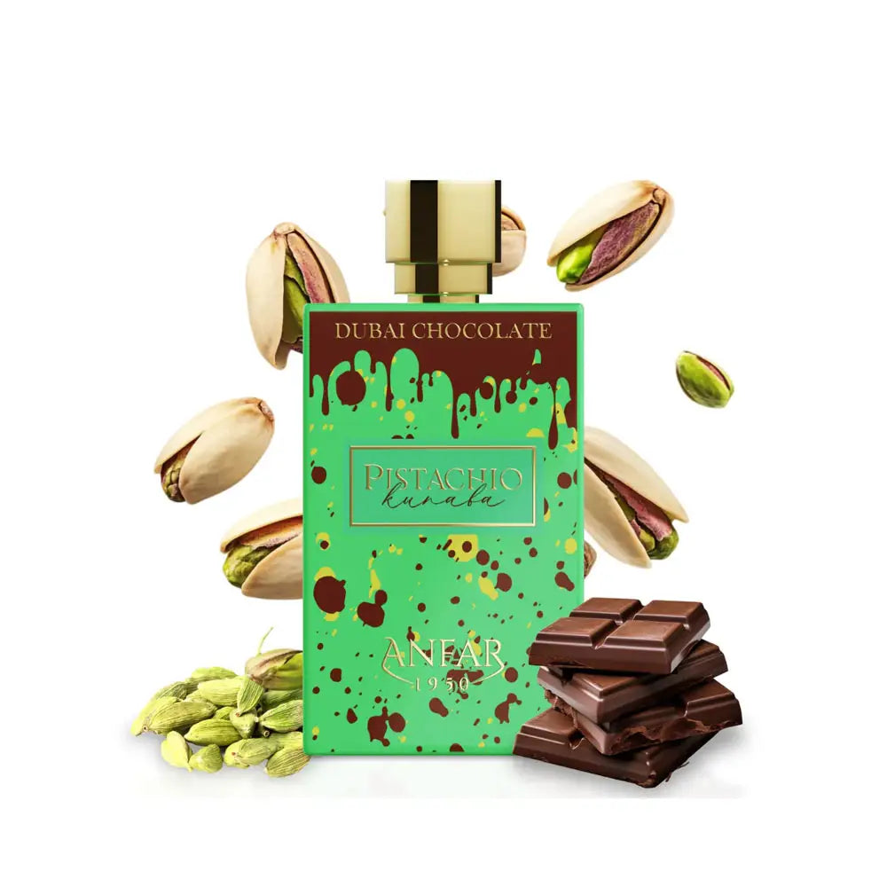pistachio kunafa perfume anfar 80ml fragancia gourmand oriental para hombres y mujeres con acordes de pistacho y dulzura envolvente