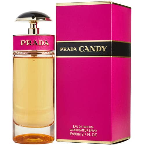 Prada Candy perfume femenino 80ml EDP con notas de benjuí vainilla y polvo de ámbar