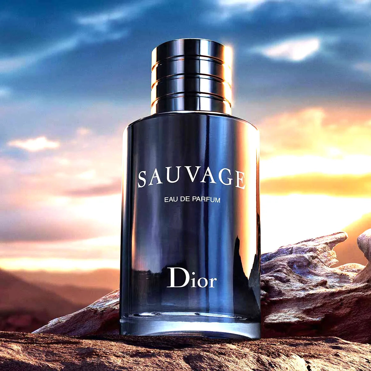 Publicidad del perfume amaderado especiado para hombre Dior Sauvage Eau de Parfum