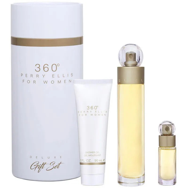 Fragancia Perry Ellis 360 Deluxe mujer en estuche regalo 100 ml Eau de Toilette con esencia de bergamota peonía y vainilla perfecta para mujeres jóvenes que buscan frescura y estilo